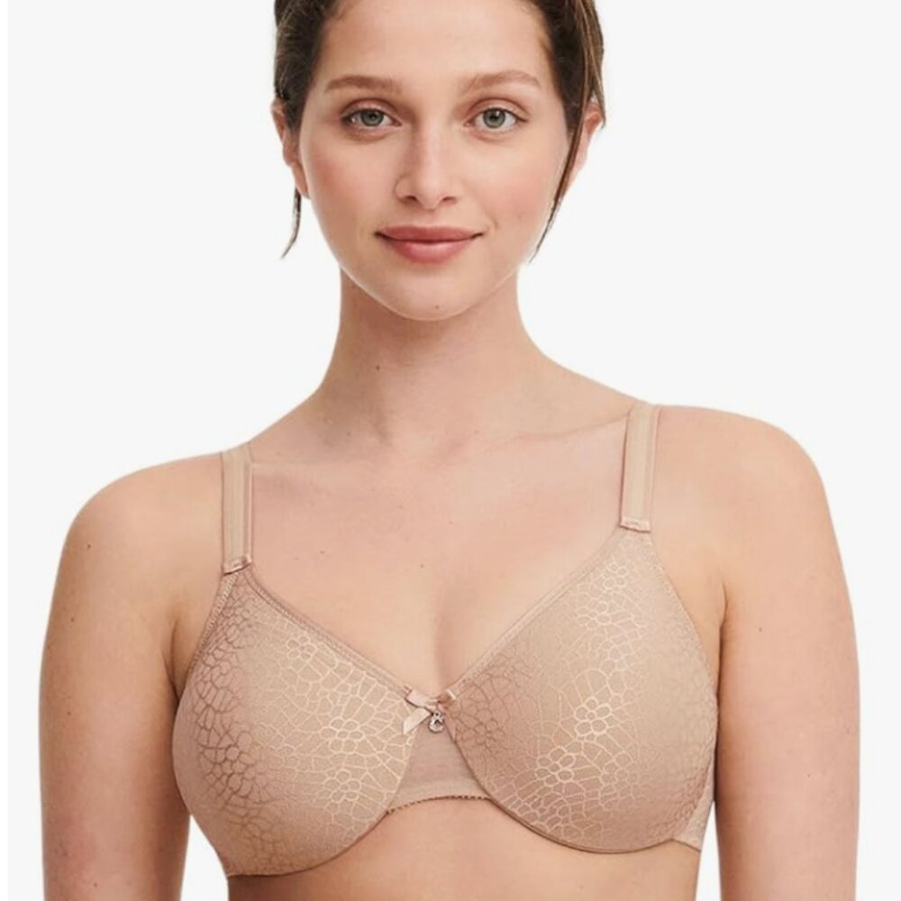 CHANTELLE C Magnifique Covering Molded Underwire Bra in Nude Beige - Size 34D